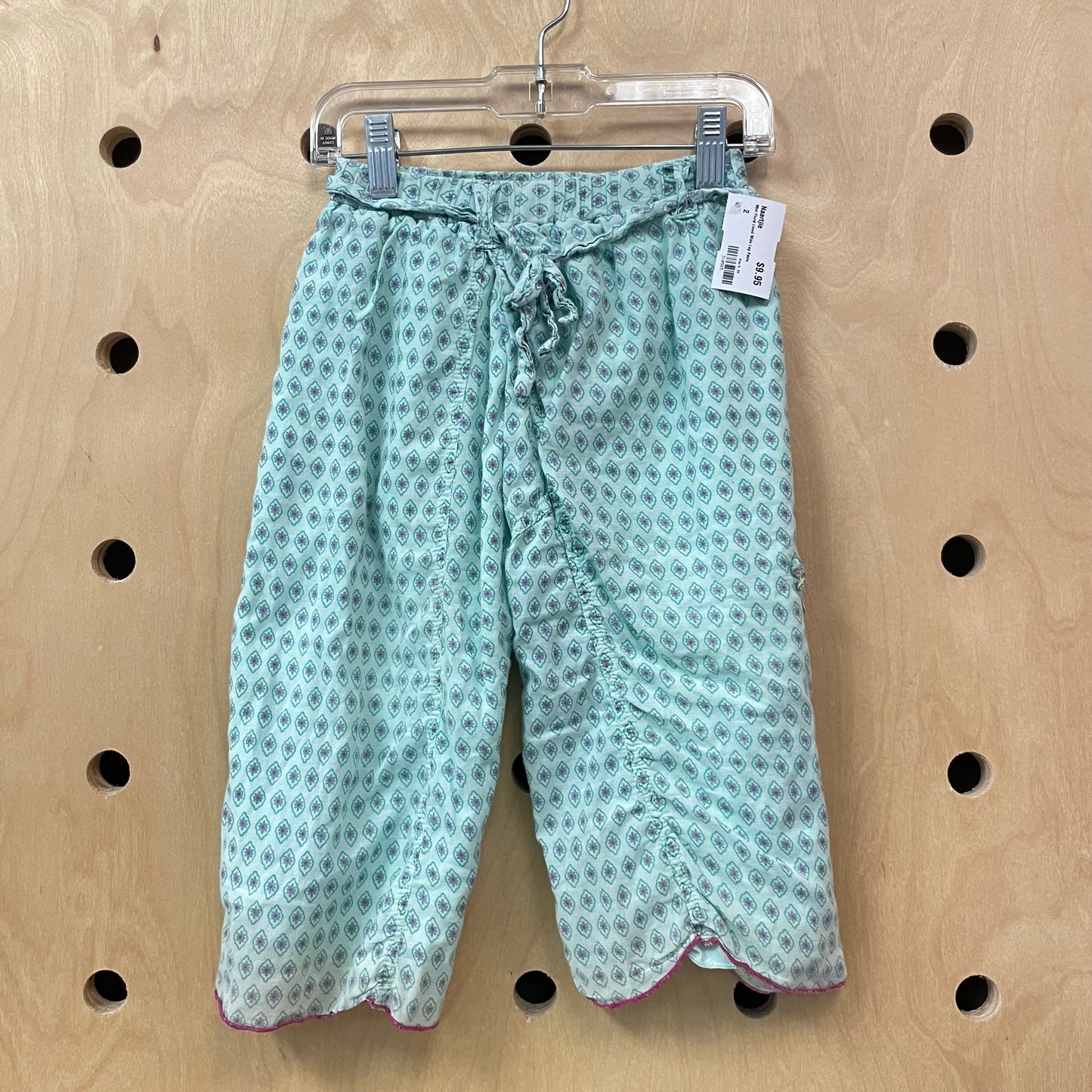 Mint Floral Lined Wide Leg Pants
