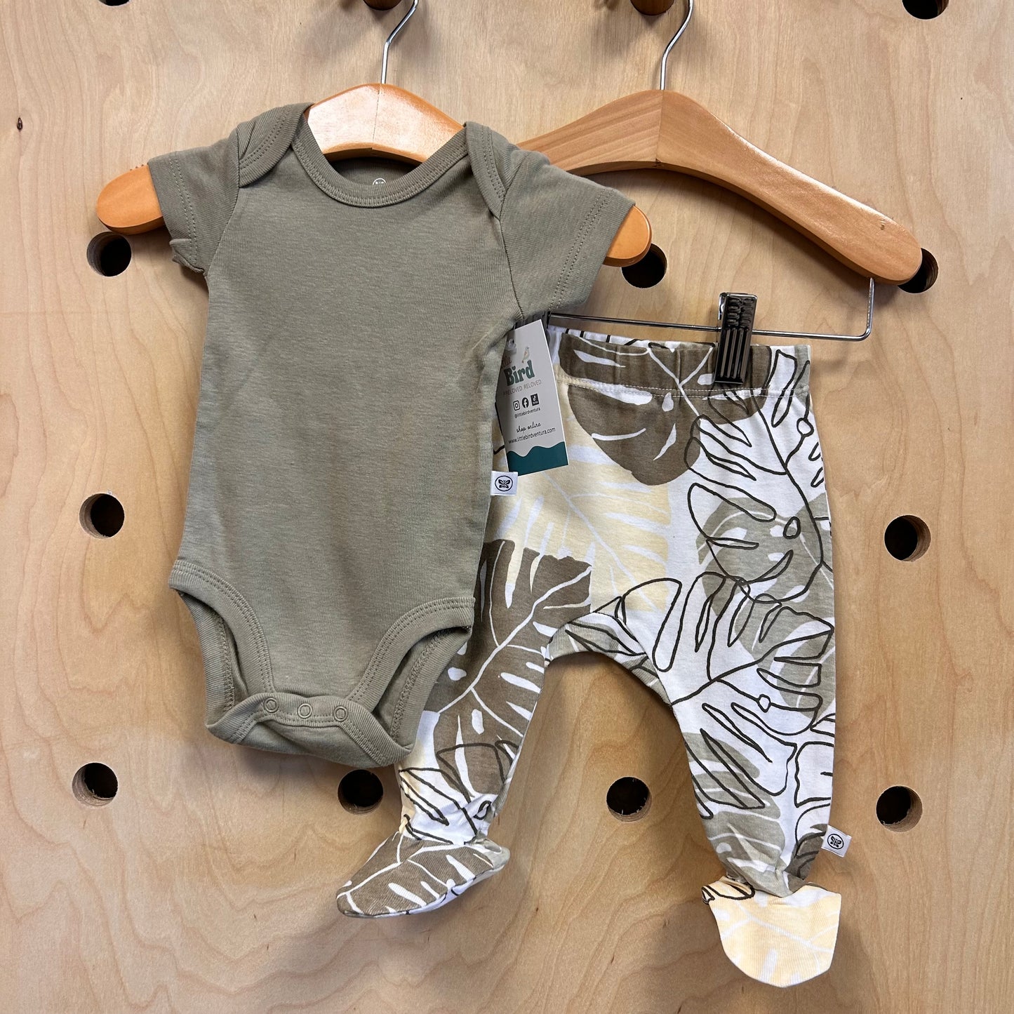 Organic Green/Brown Leaf Outfit