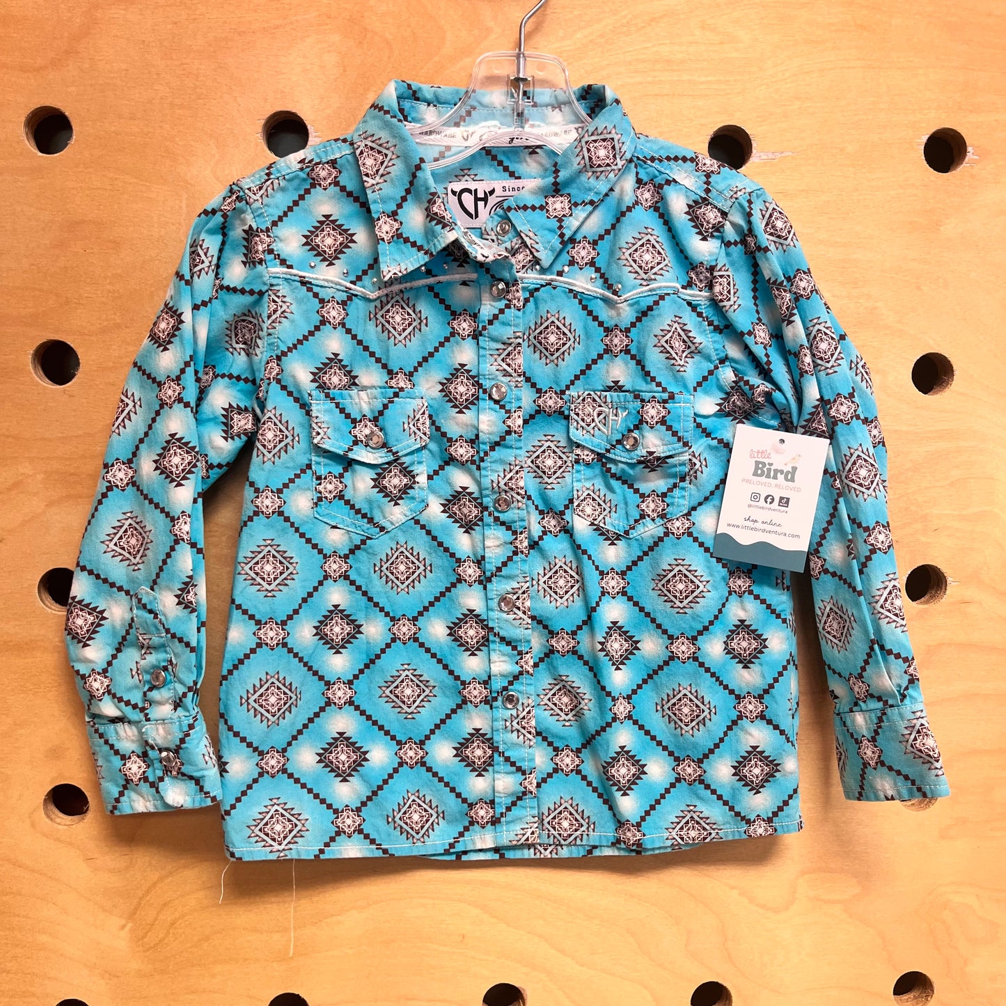 Turquoise Rhinestone Western Top