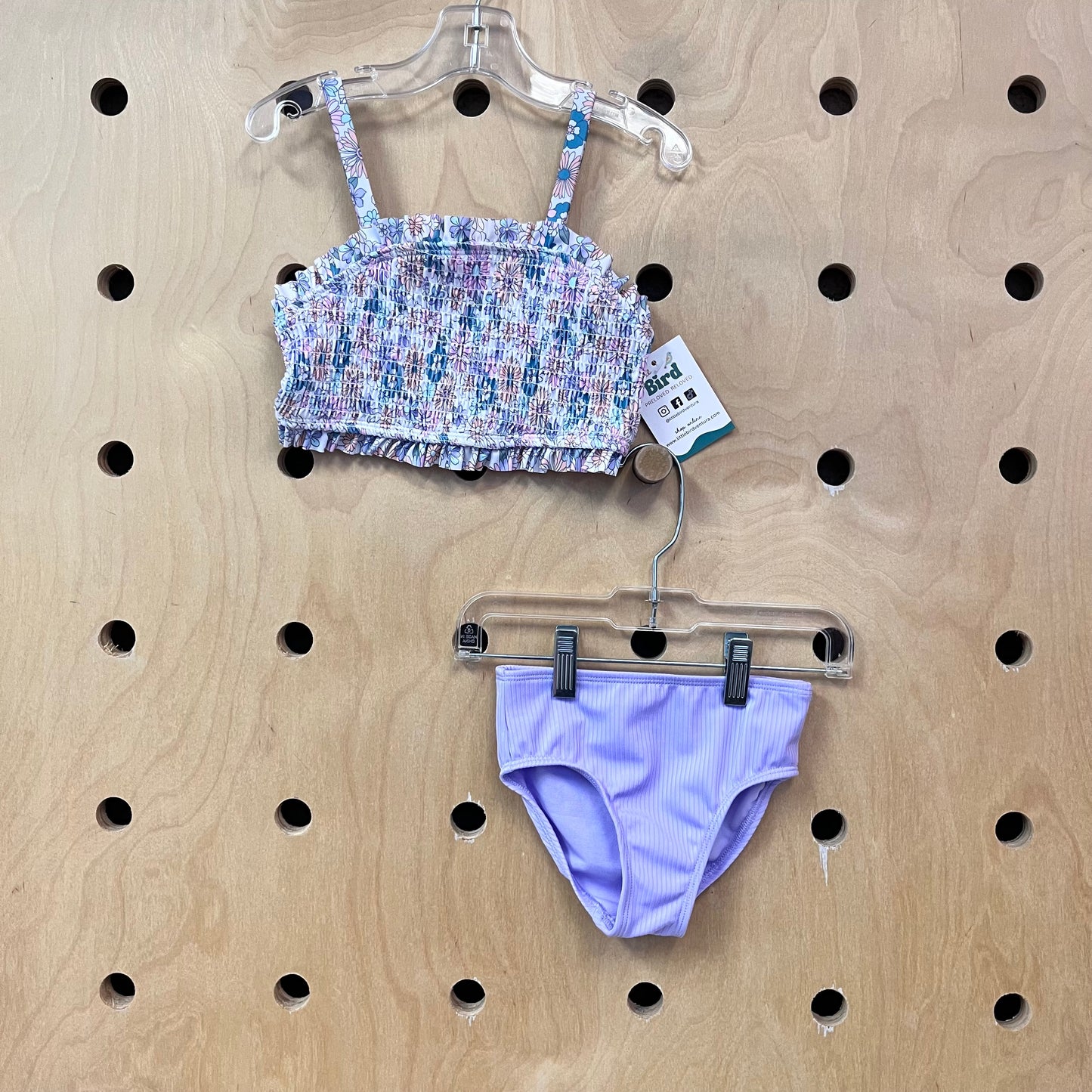 Lavender Floral Smocked Swimsuit