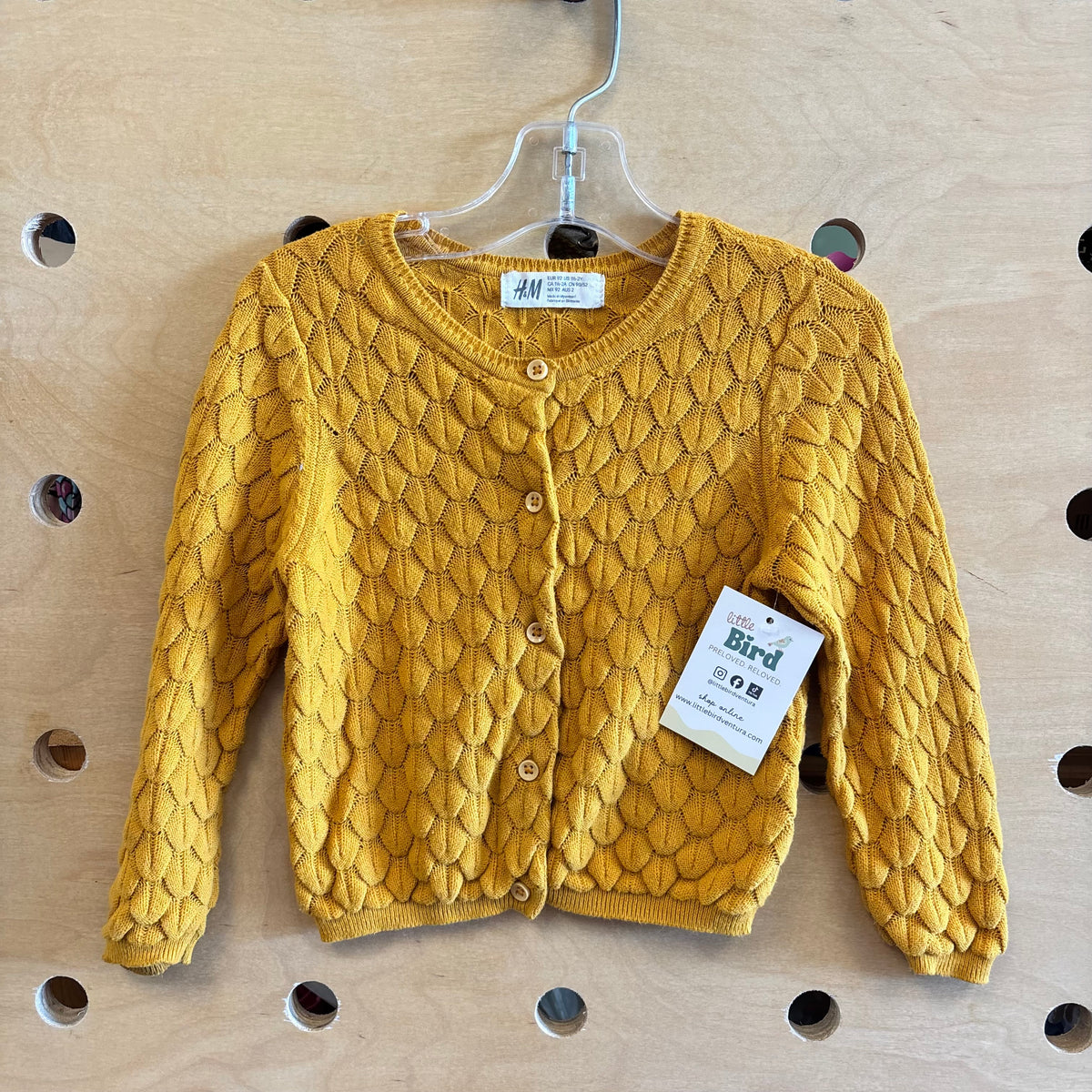 Mustard Scalopped Knit Cradigan