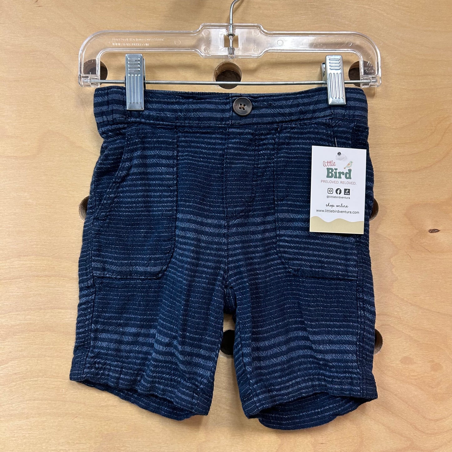 Navy Striped Shorts
