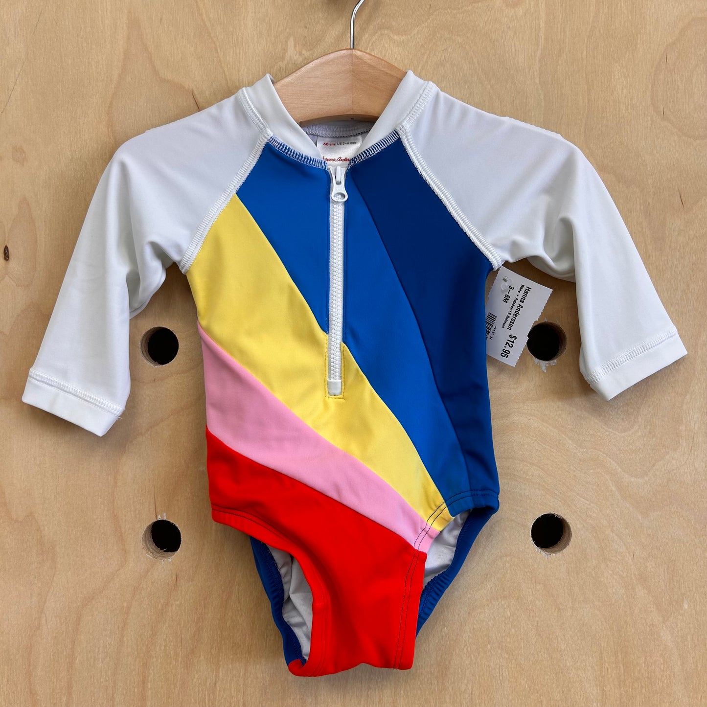 White + Rainbow LS Swimsuit
