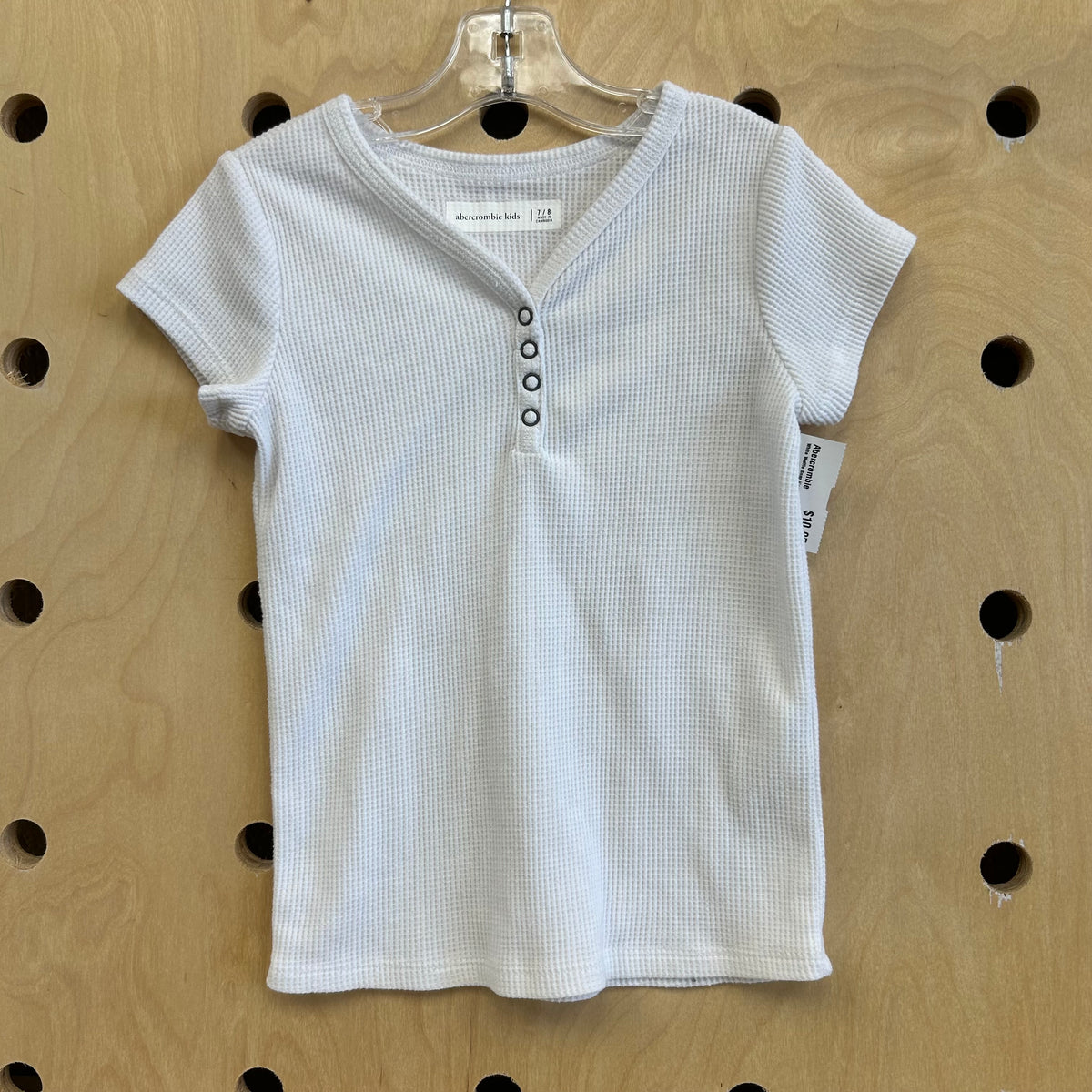 White Waffle Snap Henley
