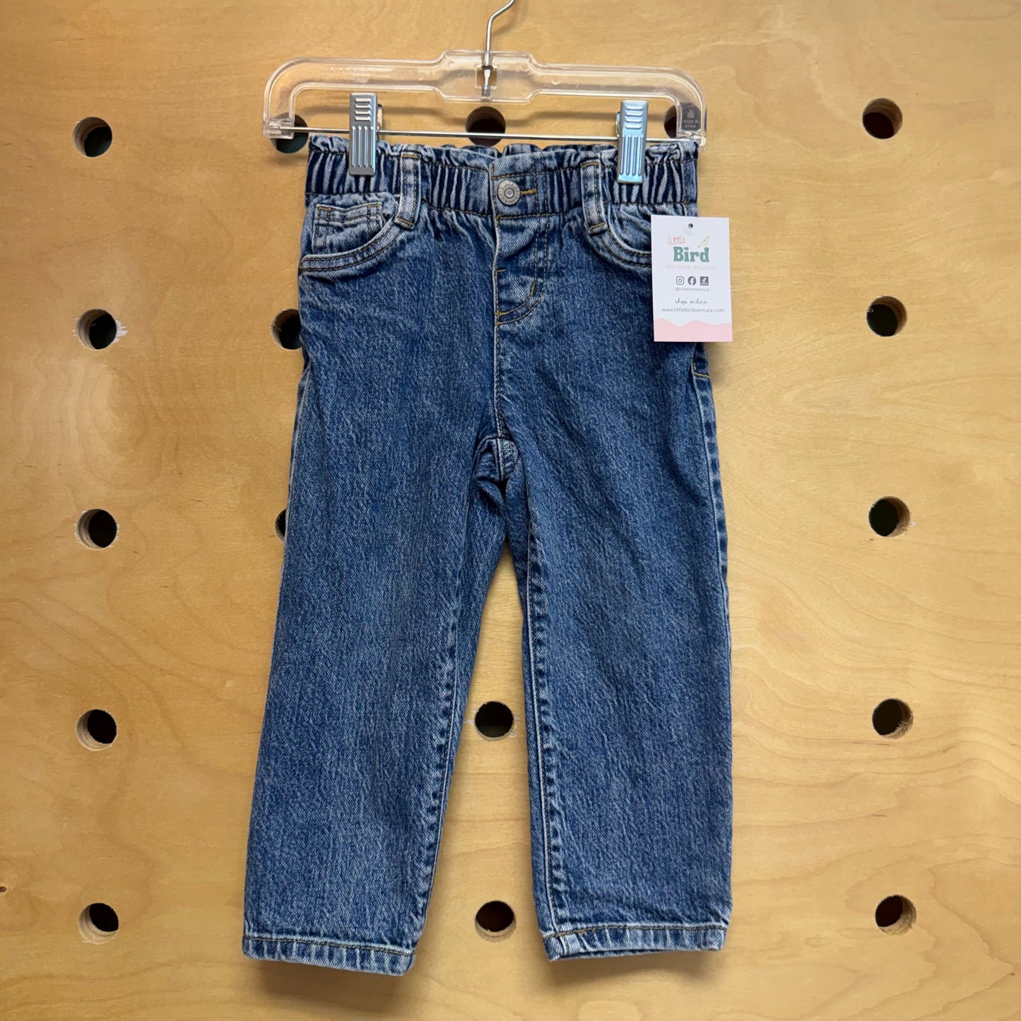 Paper Bag Waist Denim Pants