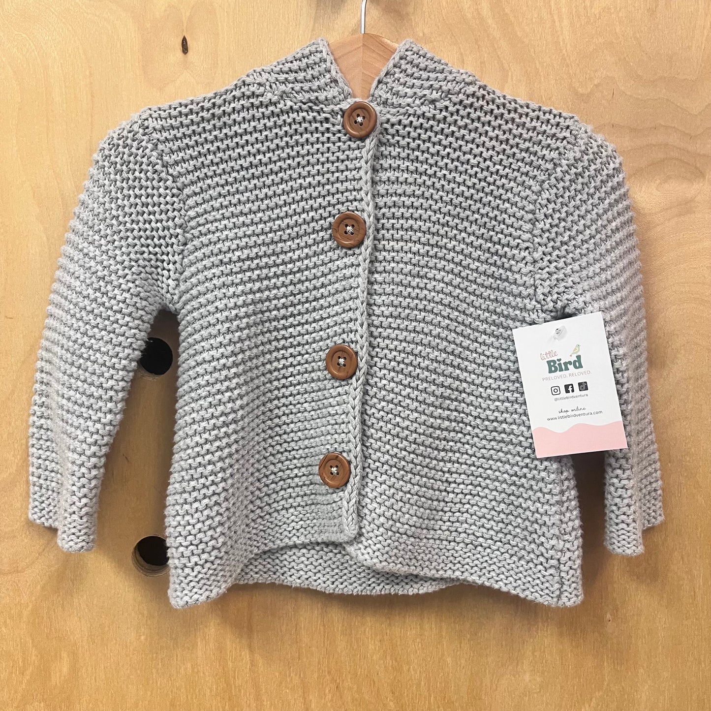 Grey Pixie Hood Cardigan
