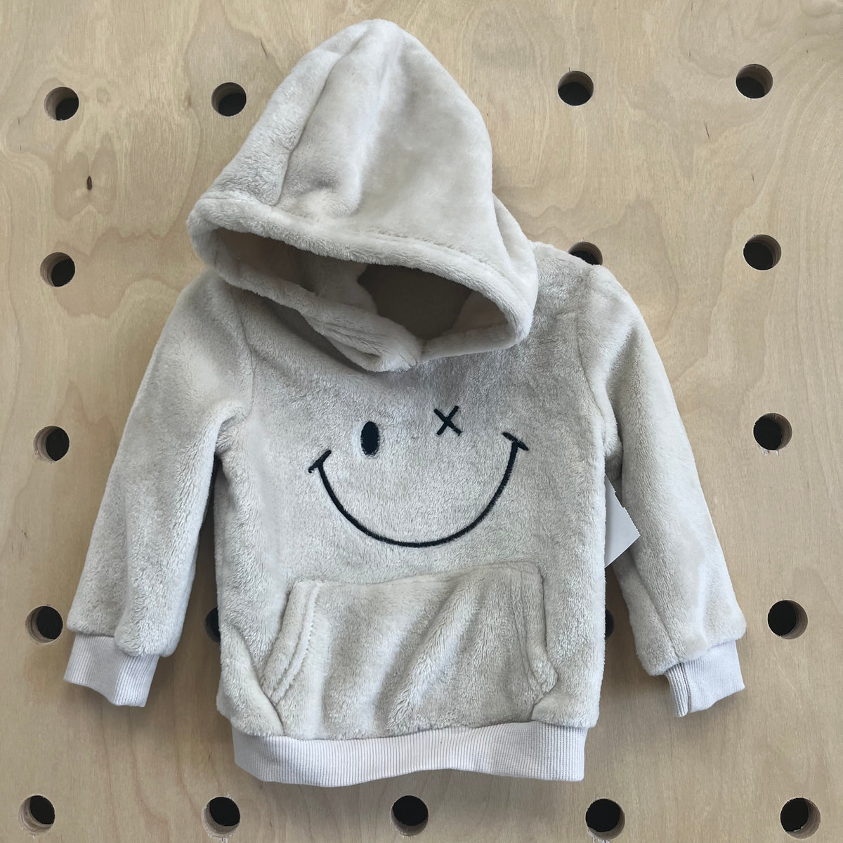 Fuzzy Happy Face Pullover