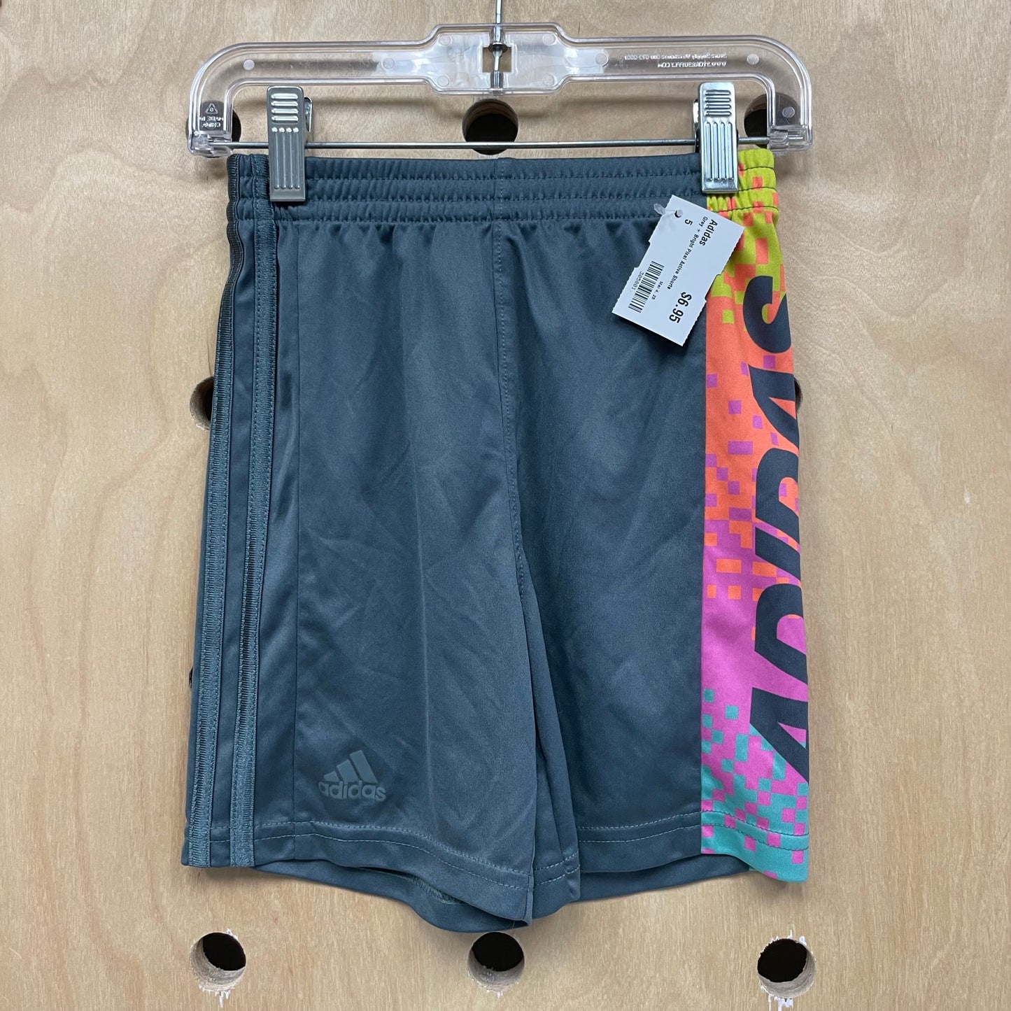 Grey + Bright Pixel Active Shorts