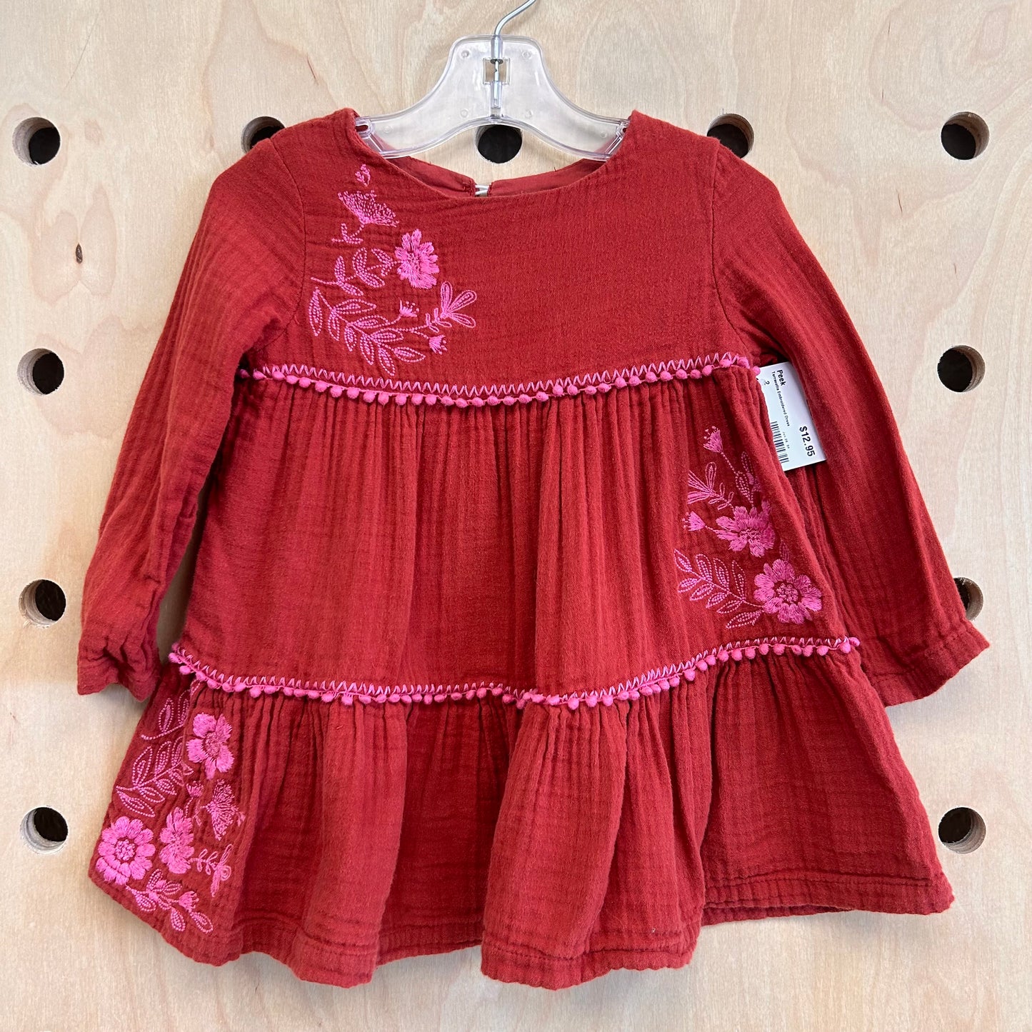Terracotta Embroidered Dress