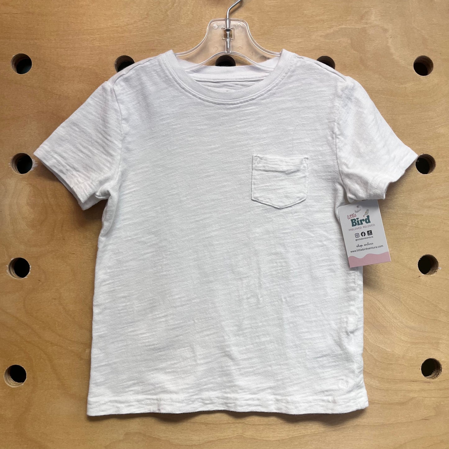 White Cotton Pocket Tee