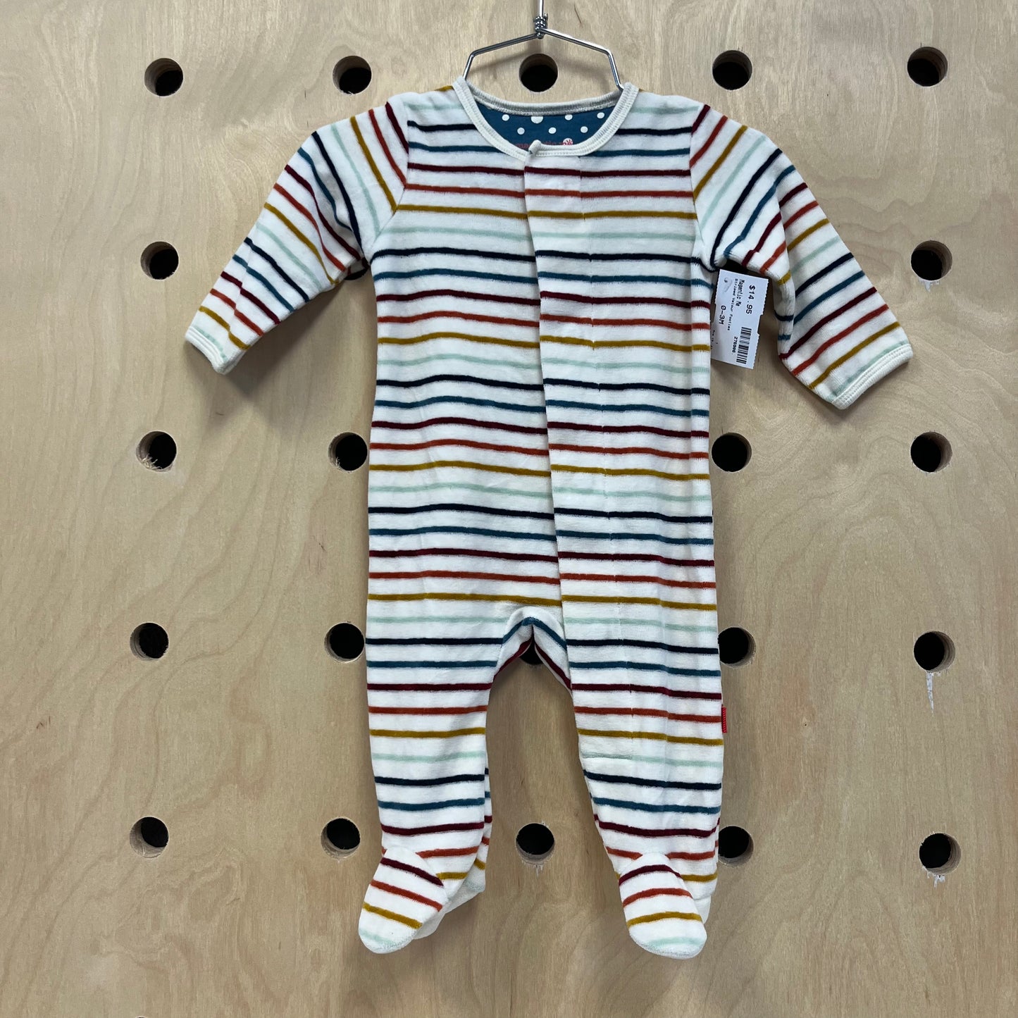 Striped Velour Footies