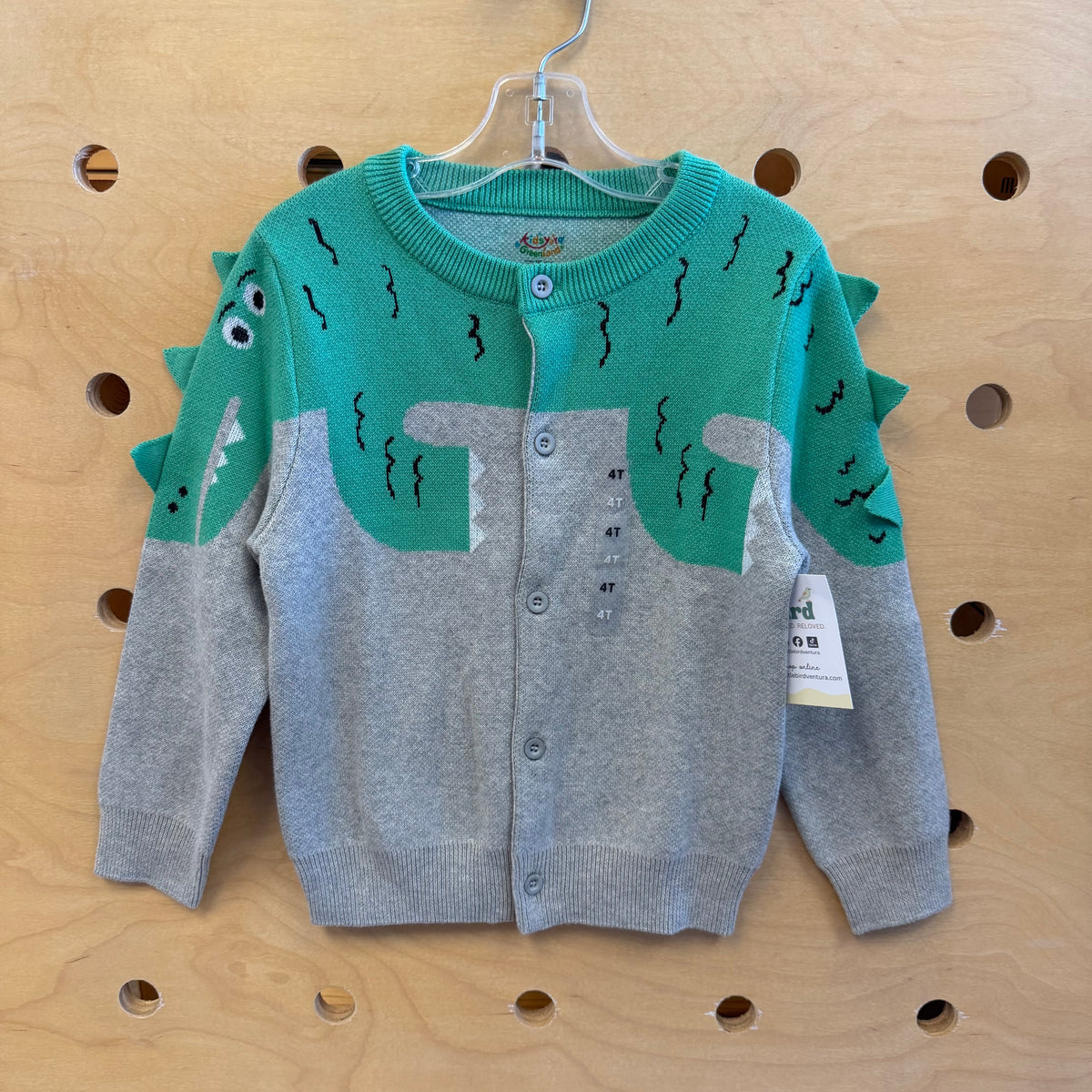 Grey/Green Alligator Sweater NEW!