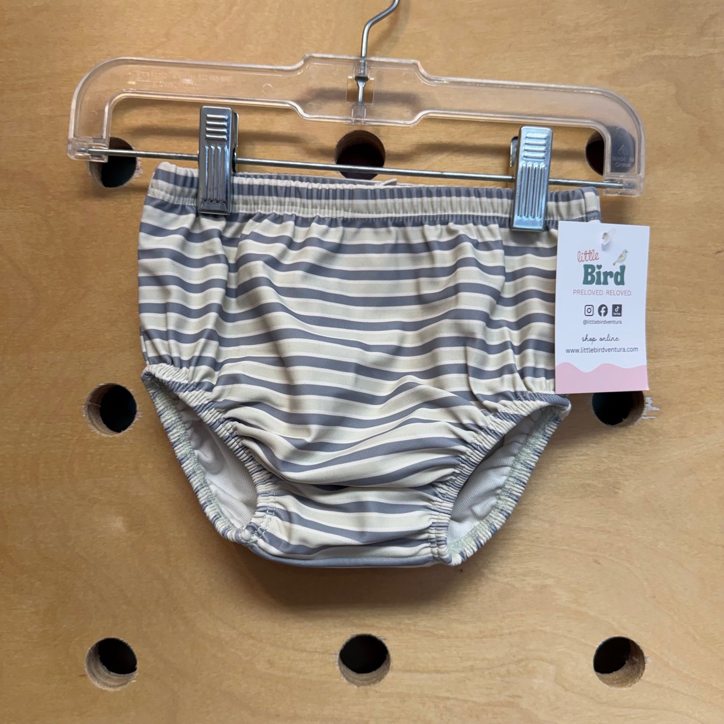 Green/Grey Striped Swim Diaper