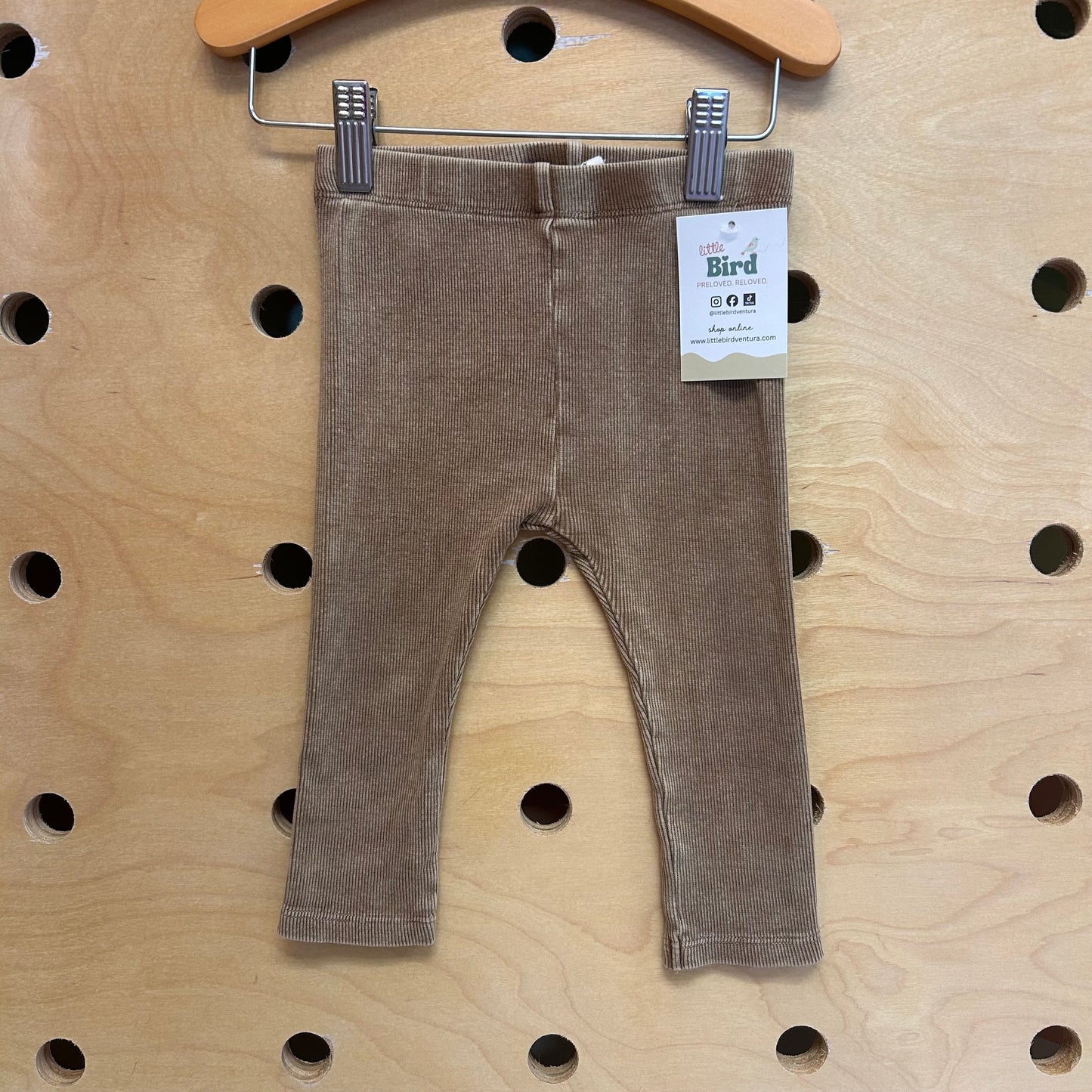 Brown Ribbed Leggings