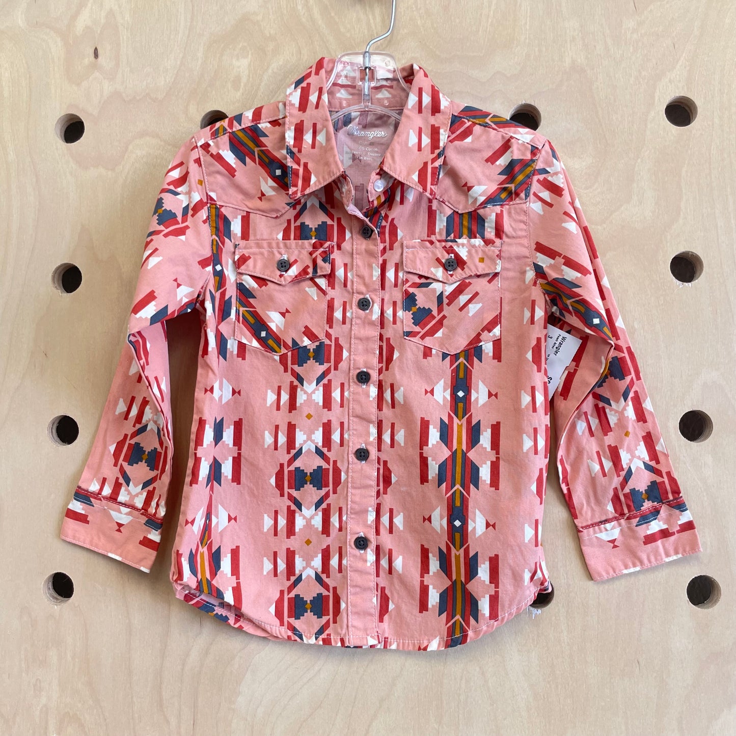 Peach Aztec Button Up