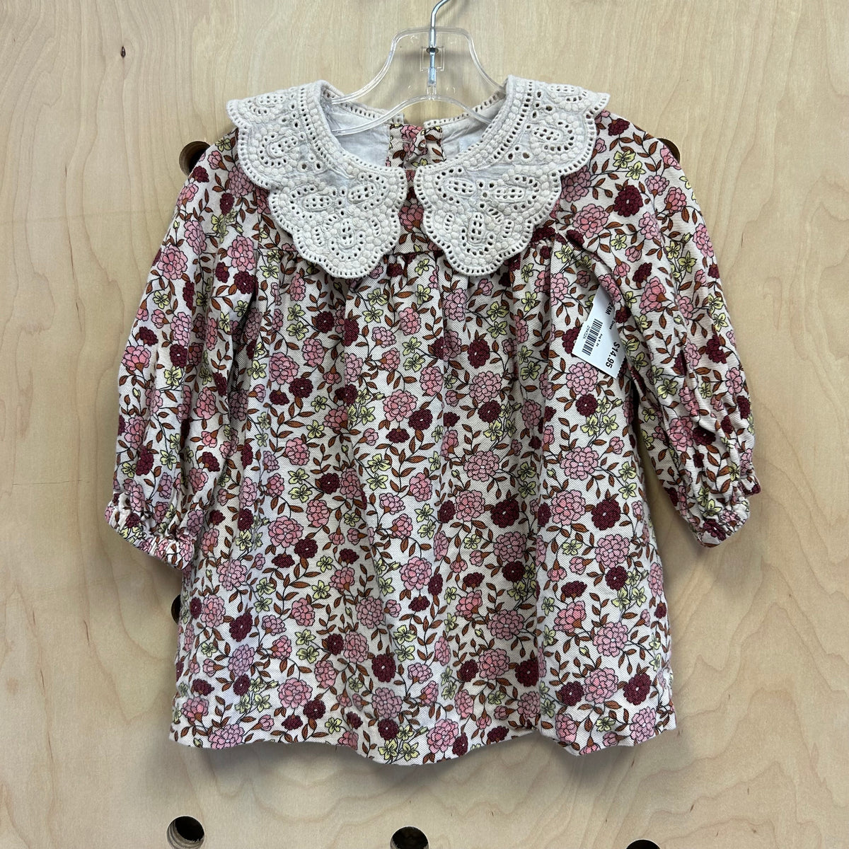 Floral Crochet Collar Dress