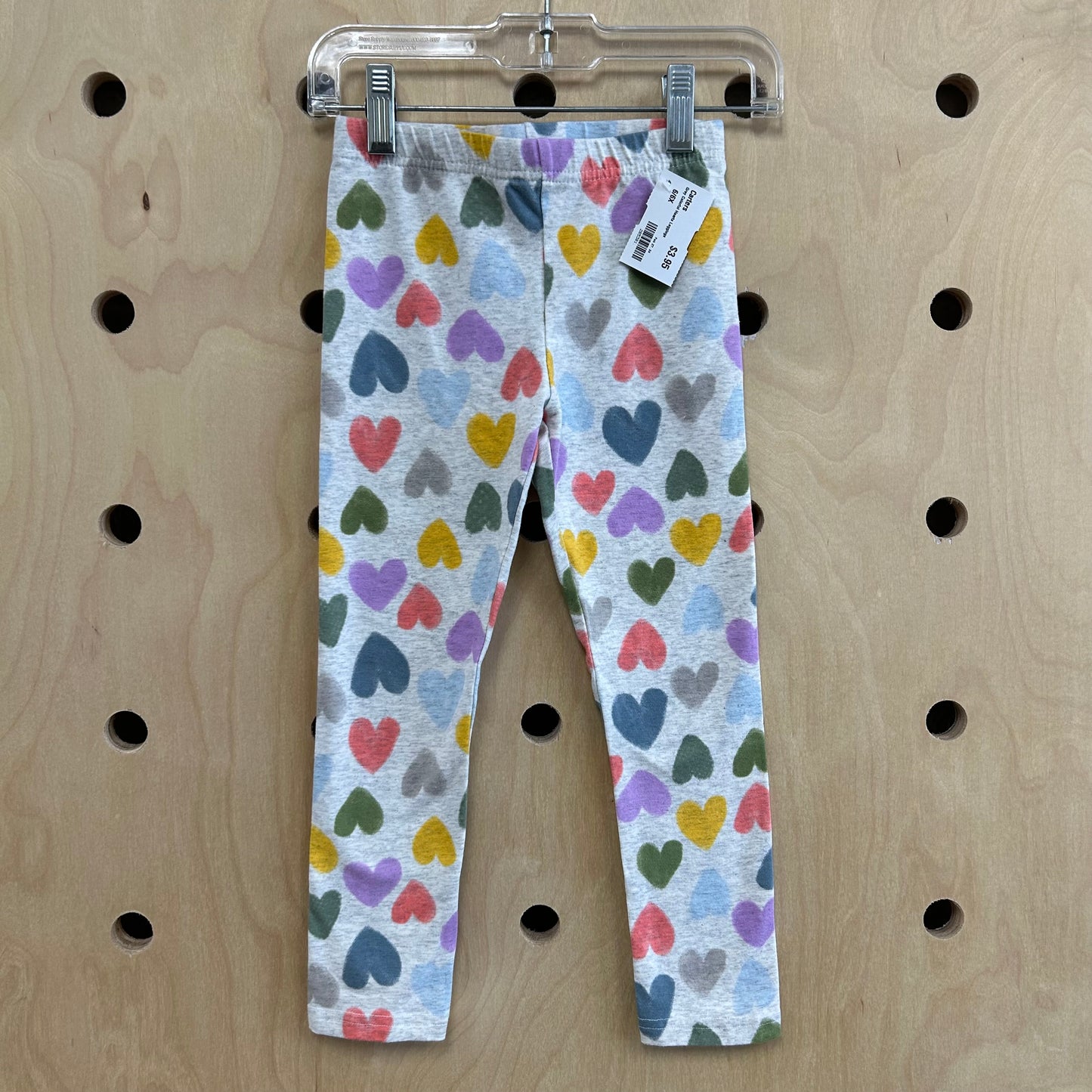 Grey Colorful Hearts Leggings