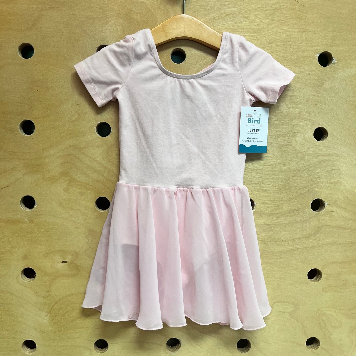 Pink Cross-Back Tulle Leotard