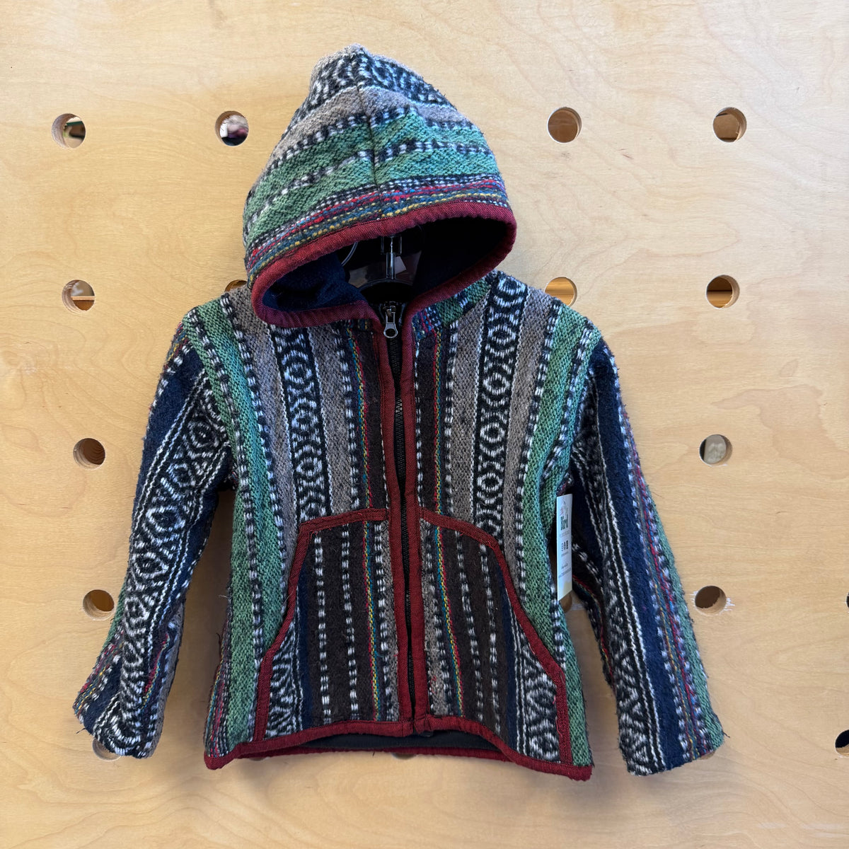 Grey/Green Serape Zip Hoodie