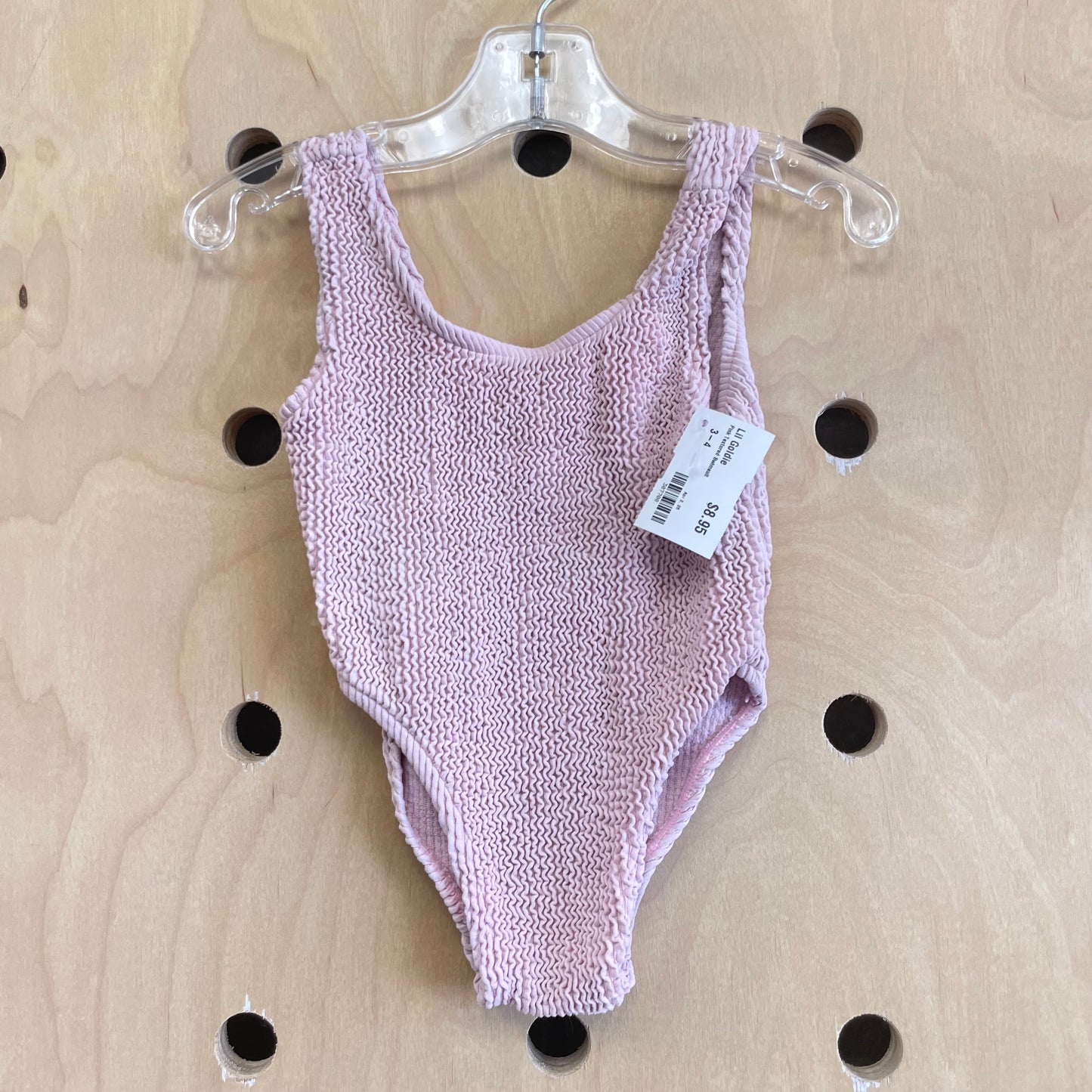 Pink Textured Swimsuit