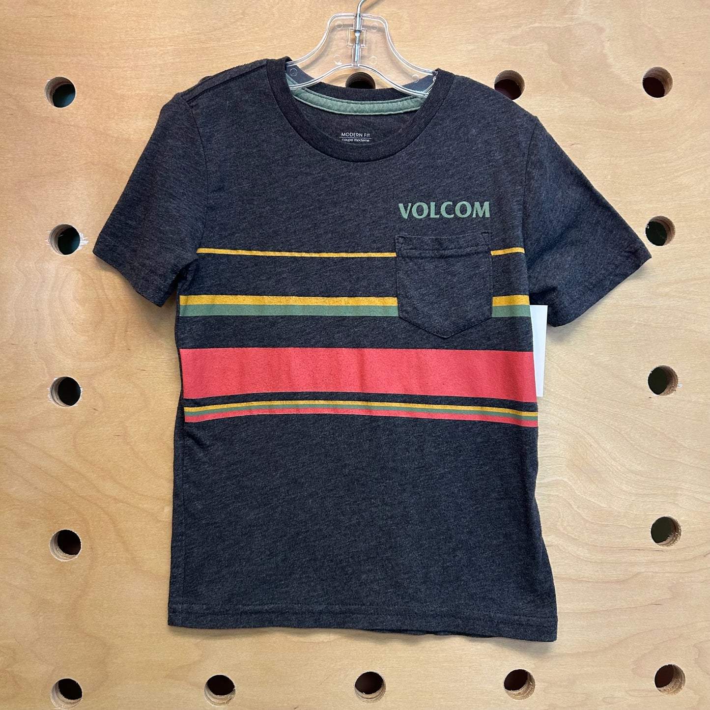 Grey Striped Modern Fit Tee