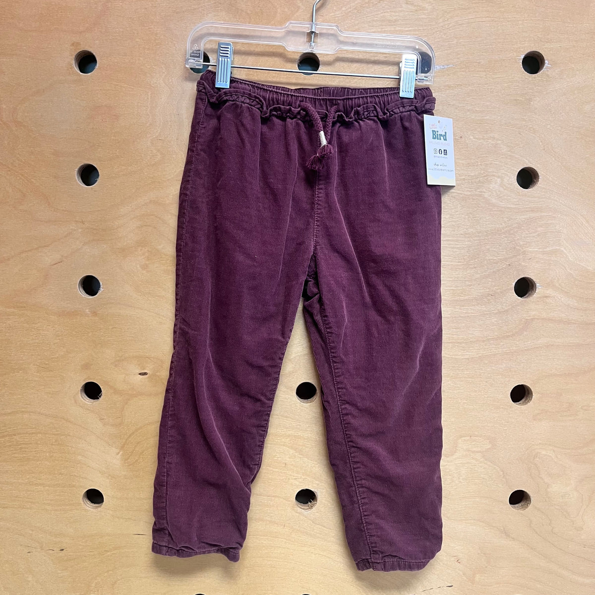Plum Lined Cord Pants