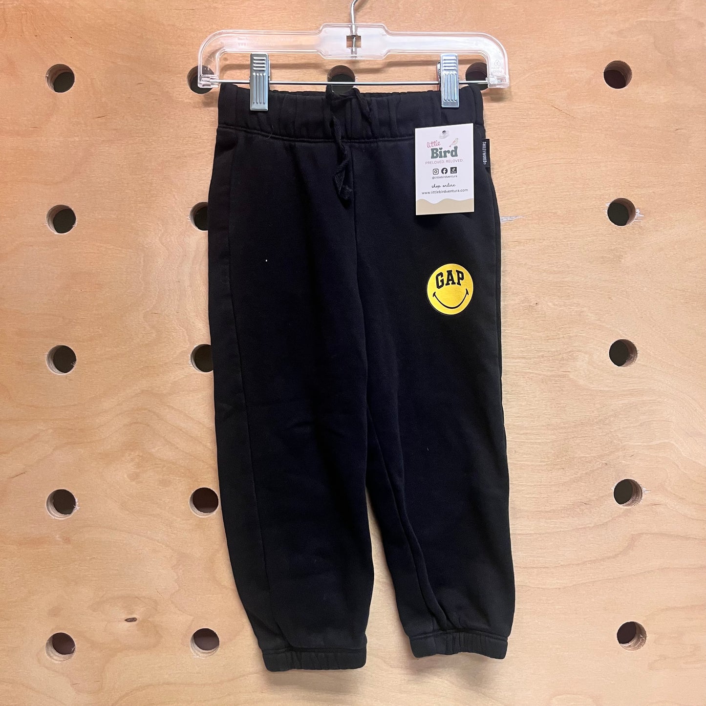 Black Happy Face Joggers