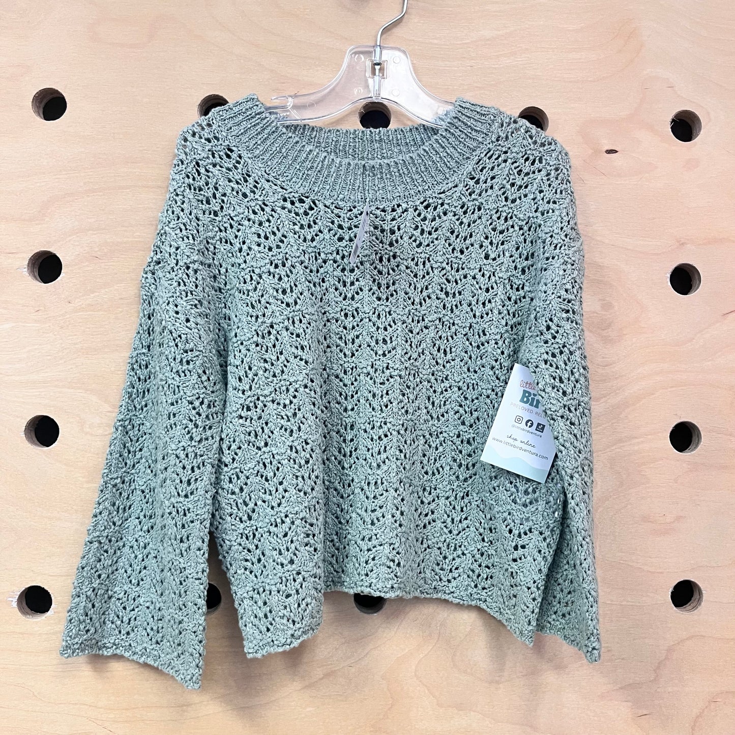 Green Open Knit Sweater NEW!