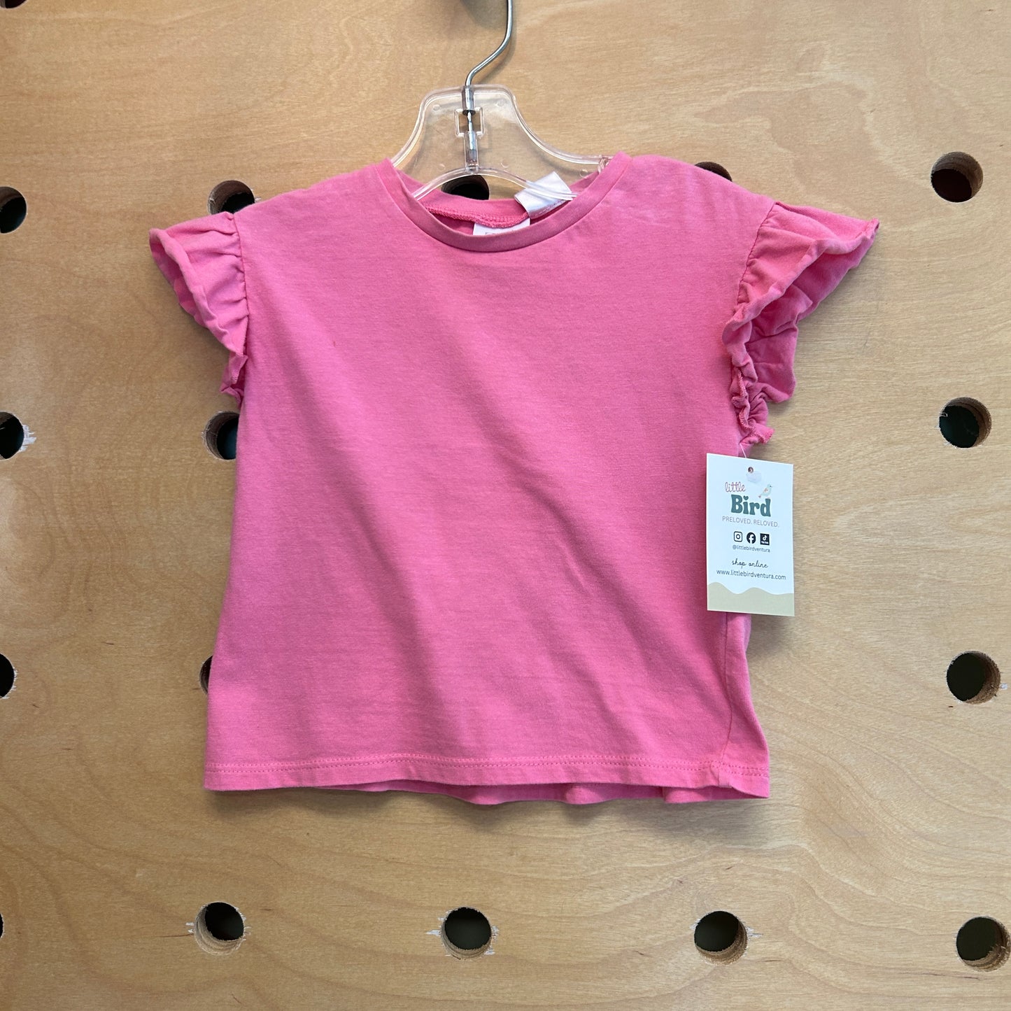 Pink Ruffle Sleeve Tank