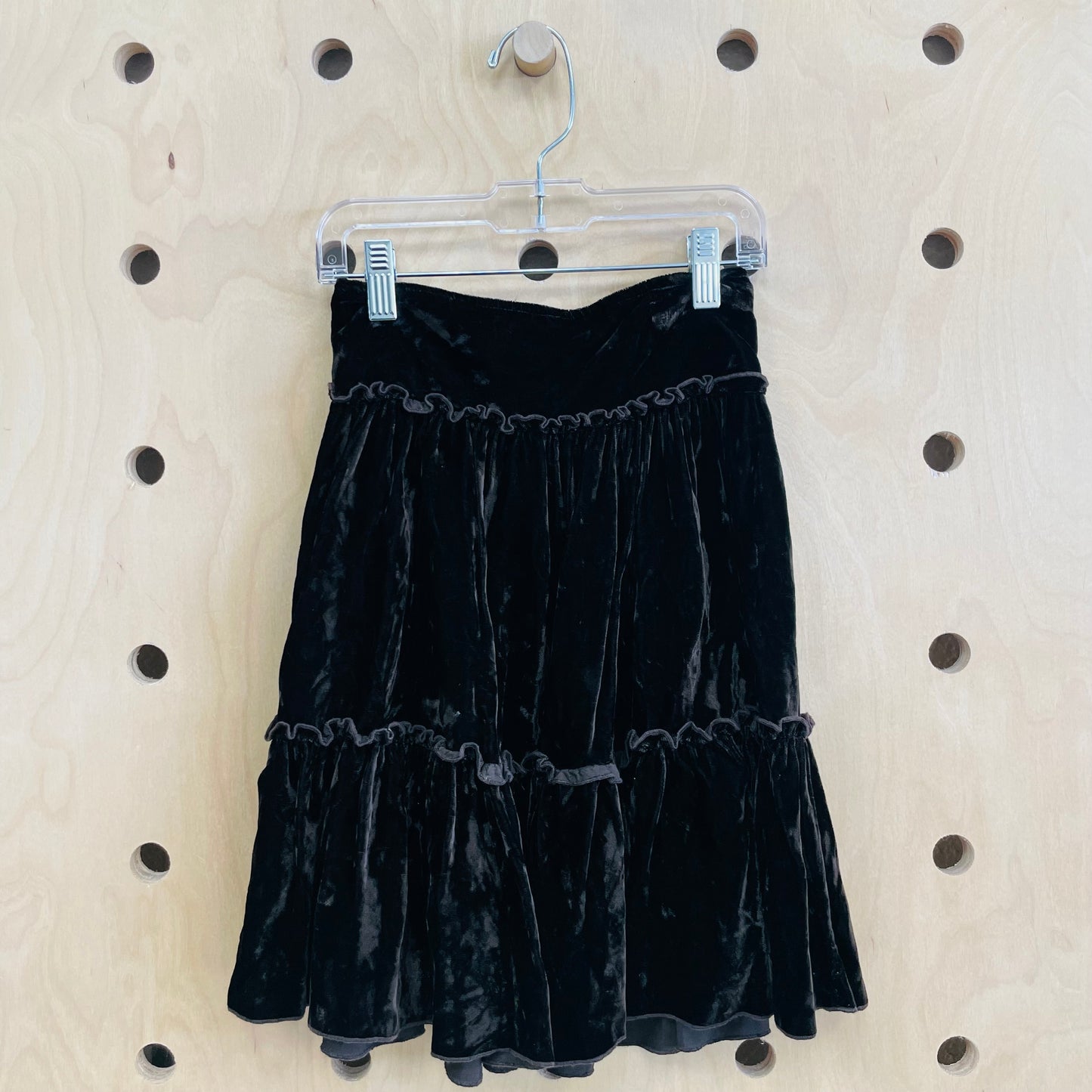 Brown Crushed Velvet Tank & Skirt