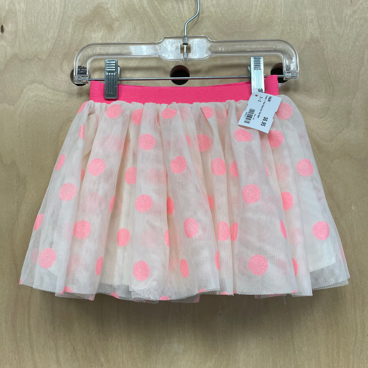Cream + Pink Polka Dots Tulle Skirt