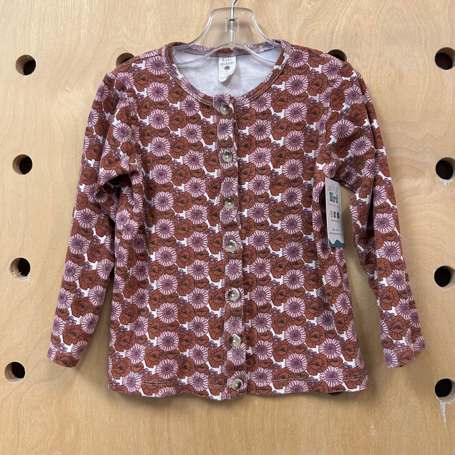 Organic Rust + Purple Floral Button Up