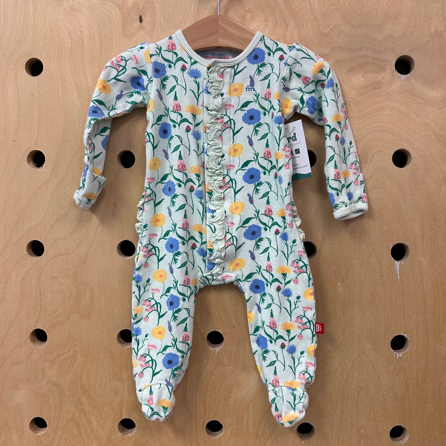 Green Floral Magnetic Footies