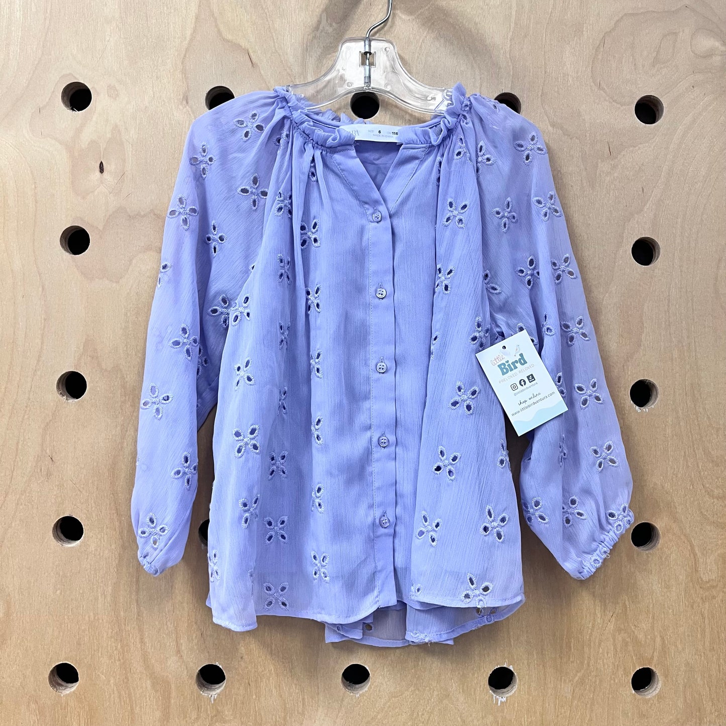 Purple Cutout Floral Top