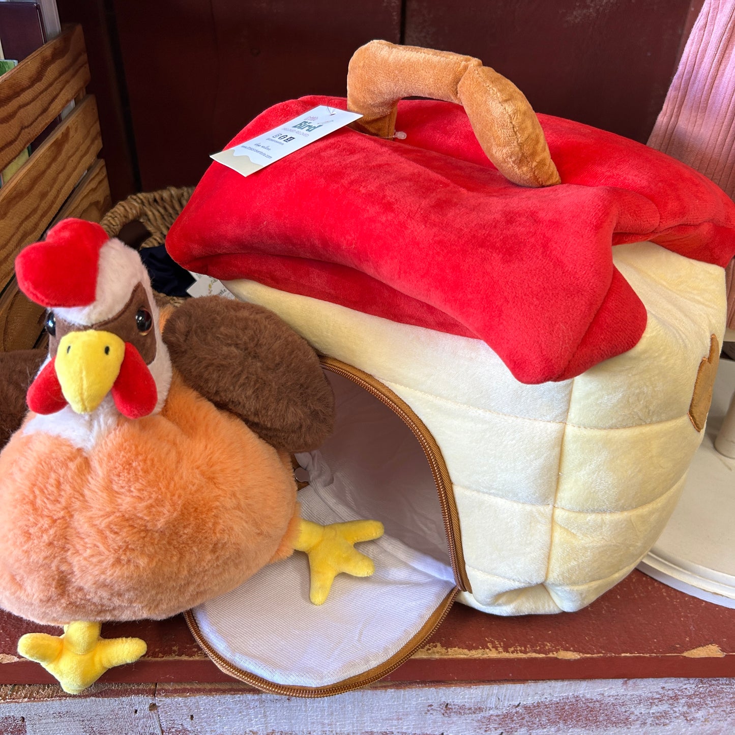 Plush Chicken in a Coop