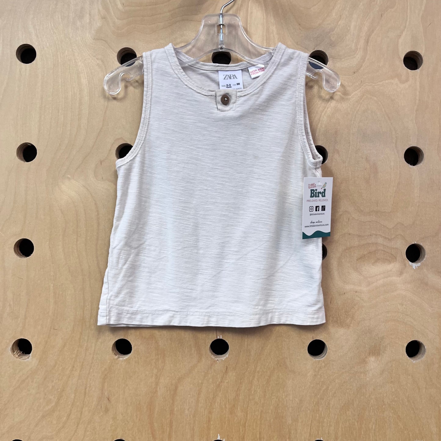 Cream Button Tank