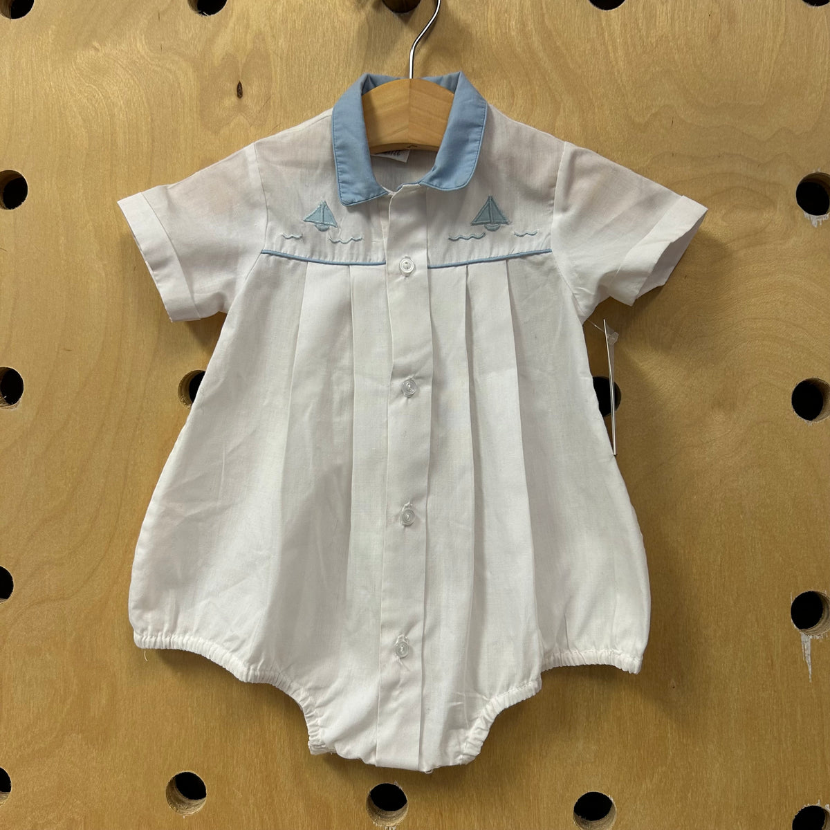 Croissant White Sailboat Romper