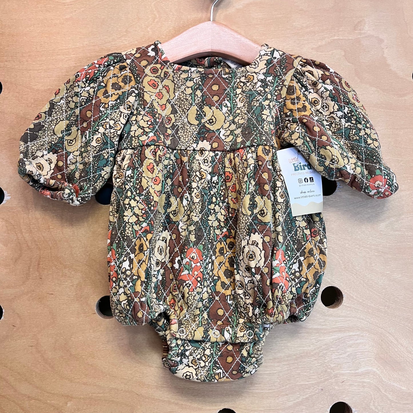 Organic Floral Quilted Romper