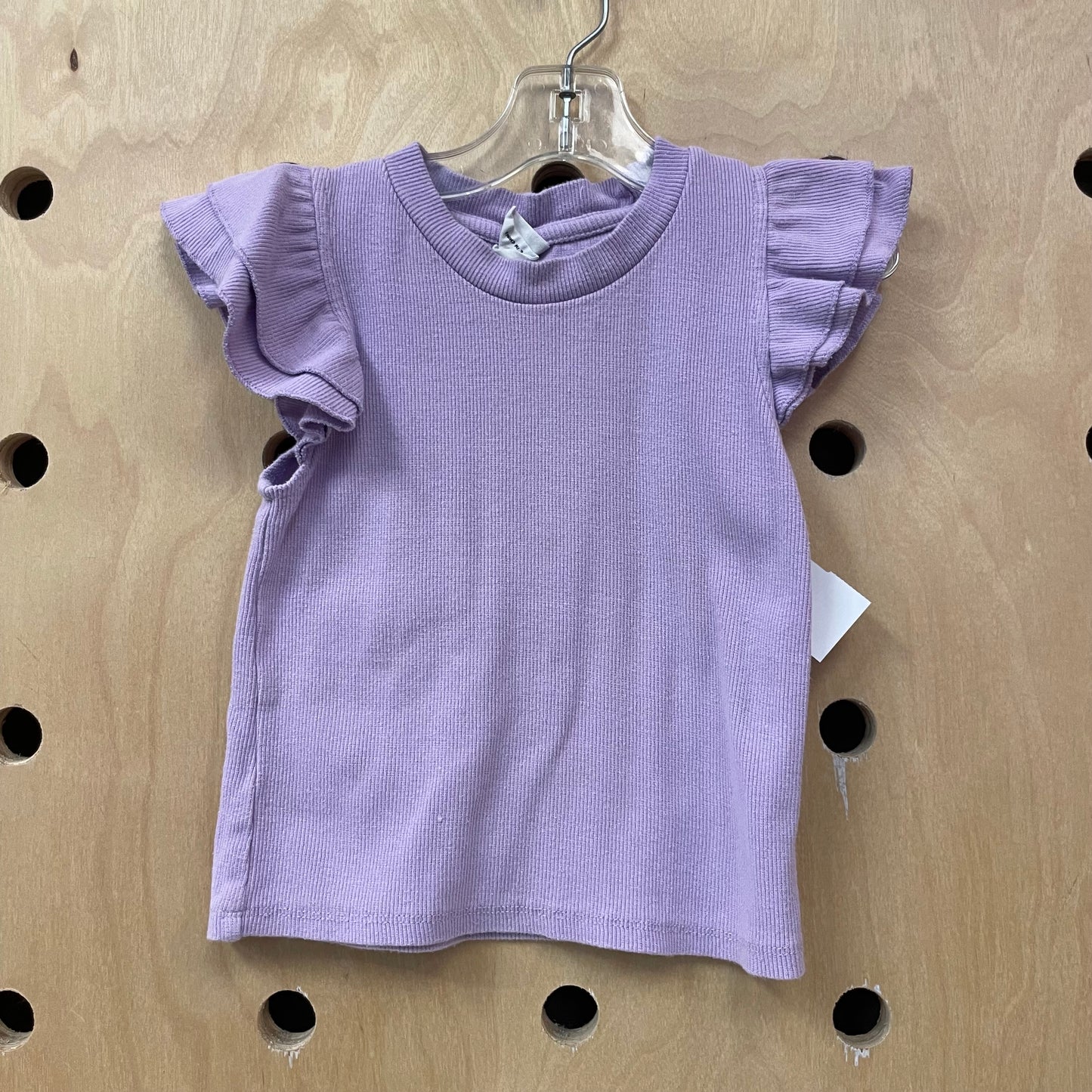 Purple Ribbed Flutter Sleeve Tank