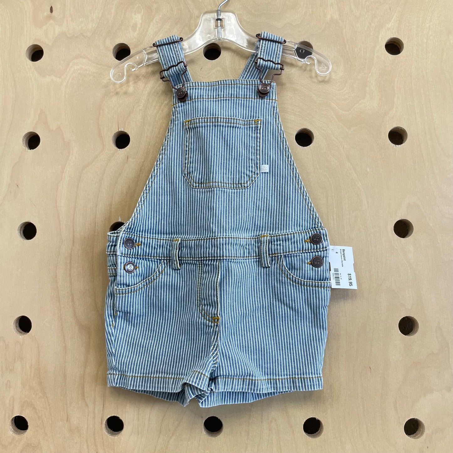Striped Denim Shortalls