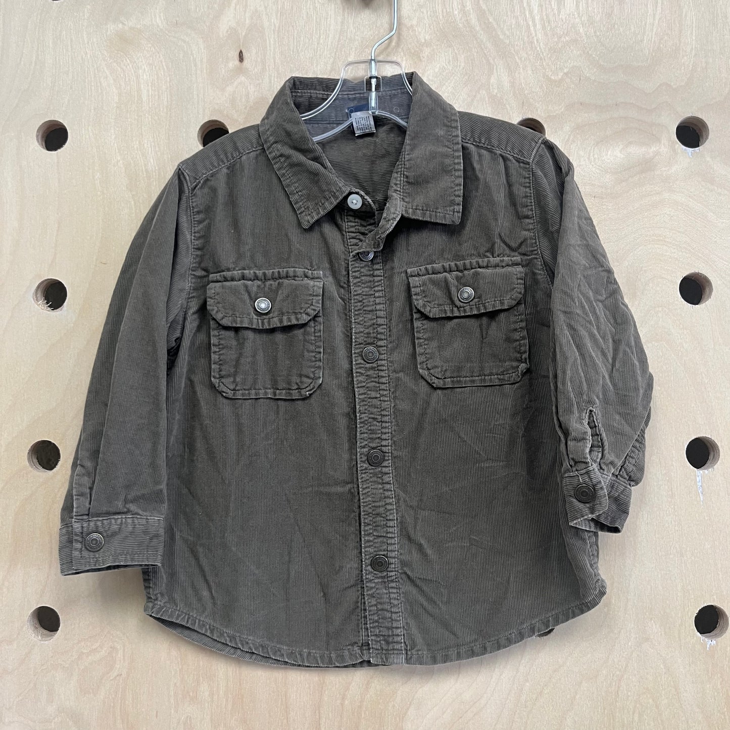 Brown Cord Snap Up Shirt