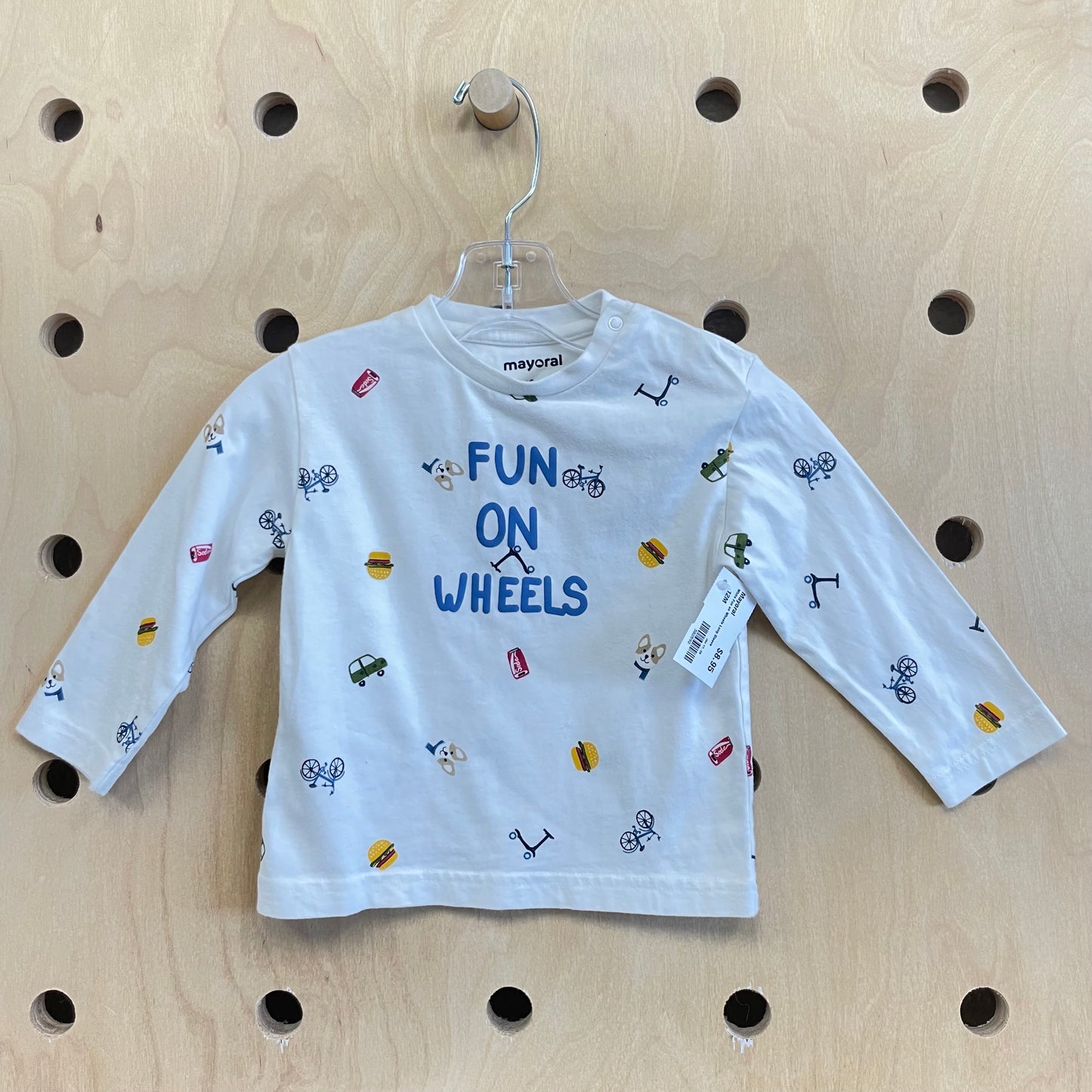White Fun on Wheels Long Sleeve
