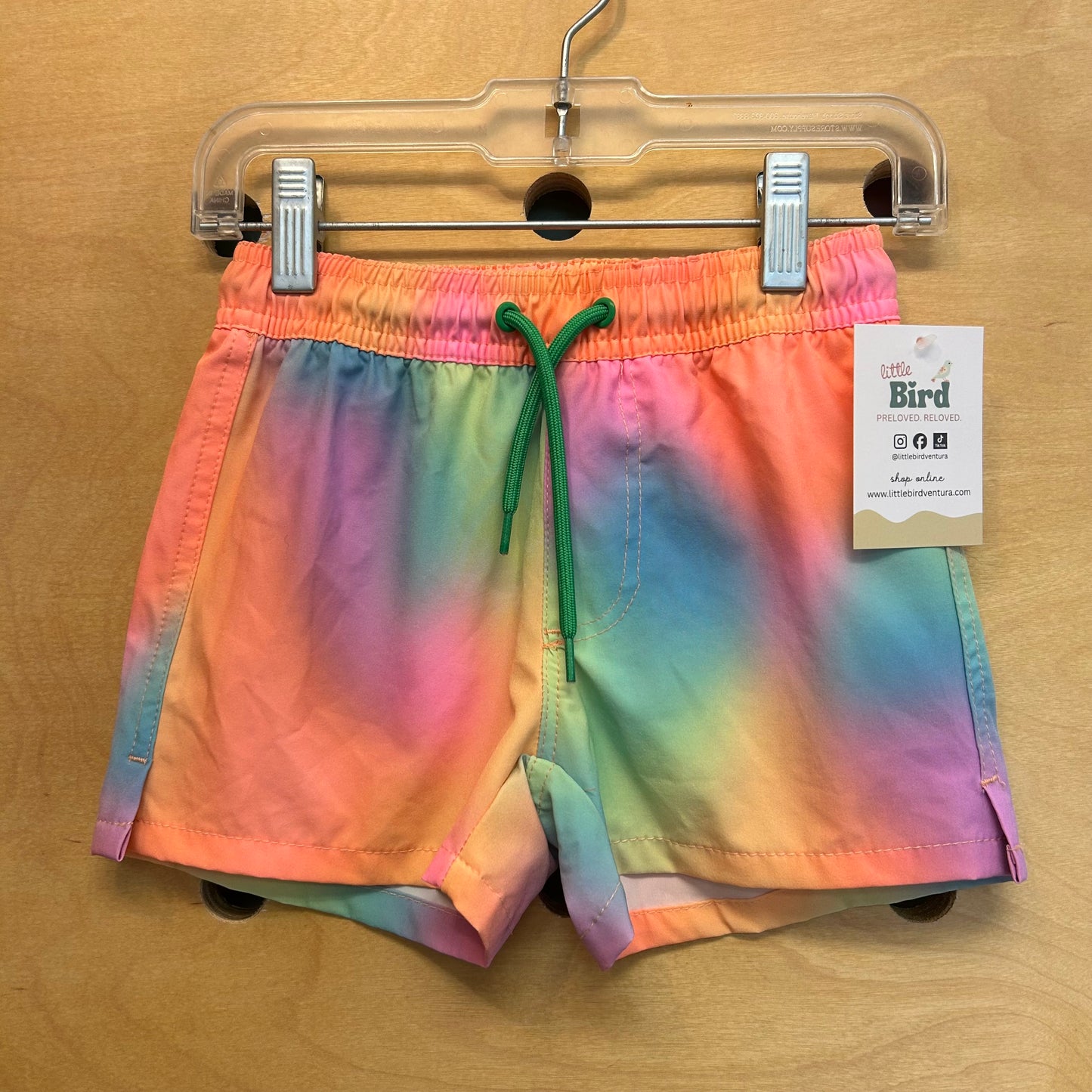 Orange Tie Dye Swim Trunks
