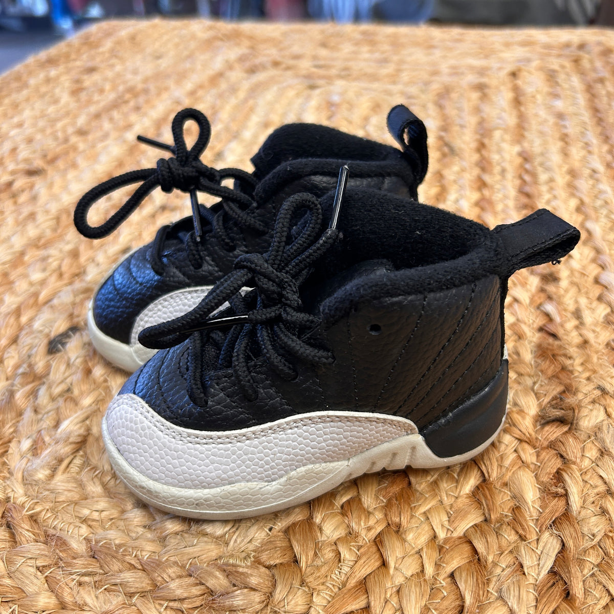 B & W Jordan 12 Retro Sneakers
