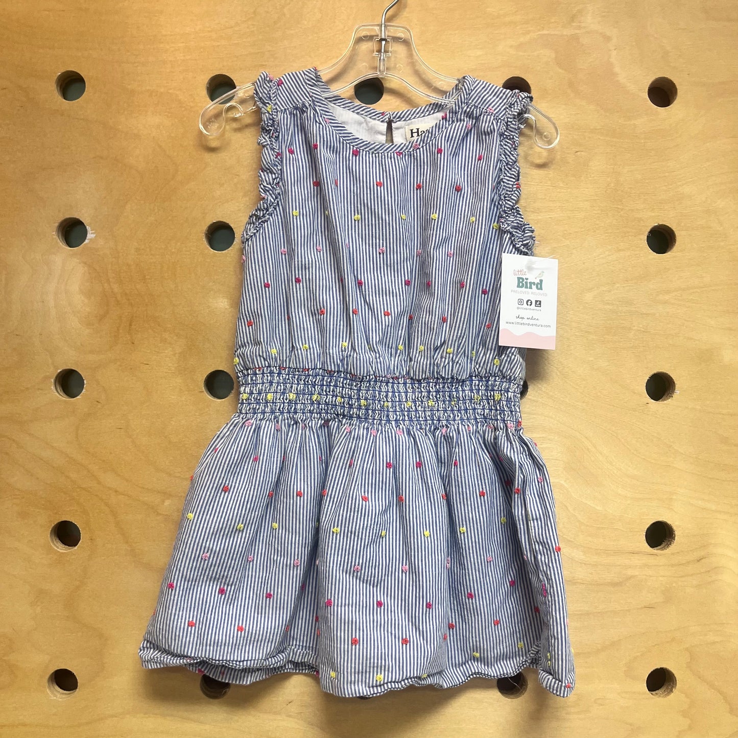 Striped Colorful Swiss Dot Dress