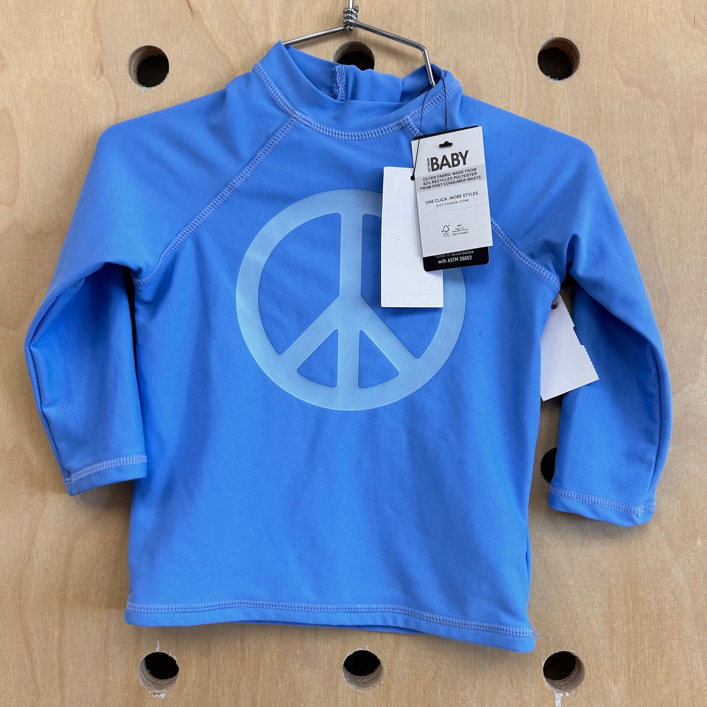 Blue Peace Sign Swim Tee NEW!