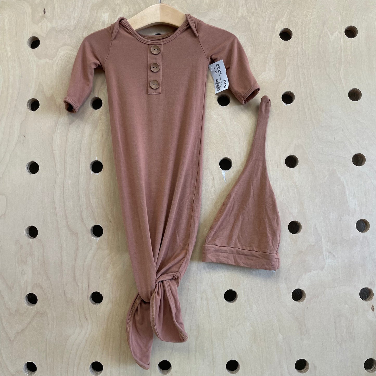 Terracotta Bamboo Knotted Gown + Hat