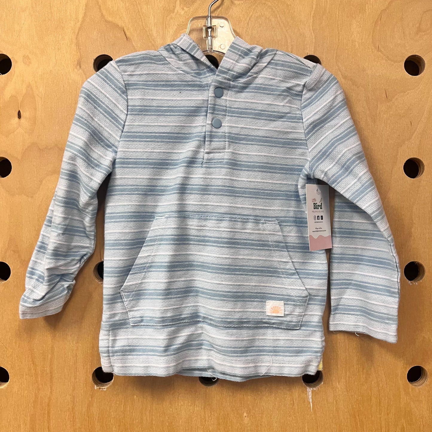 Blue Striped Hoodie Shirt