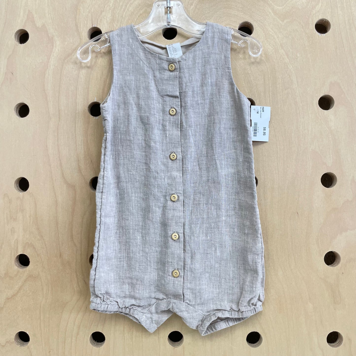Tan Linen Romper