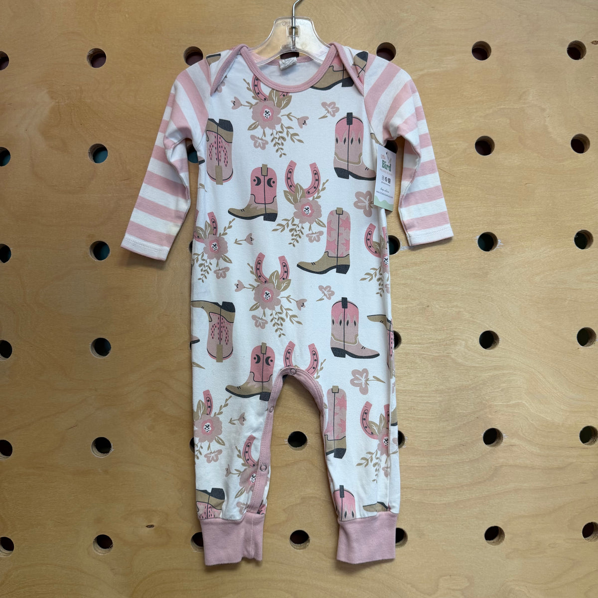 Pink Floral Cowgirl Boots Romper